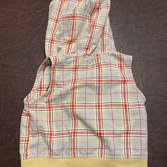 Coogi Baby Plaid Zip Up Vest with Pockets and Hood Red Yellow Grey 3-6 months - Picture 2 of 6
